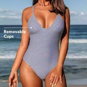 Stripe One Piece Swimsuit